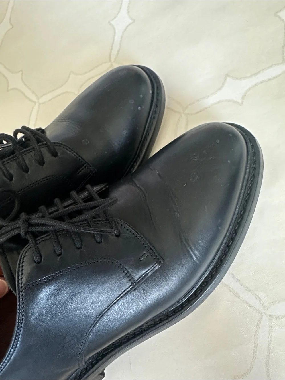 J. Crew Ludlow Padded Black Leather Derby Dress Shoes
